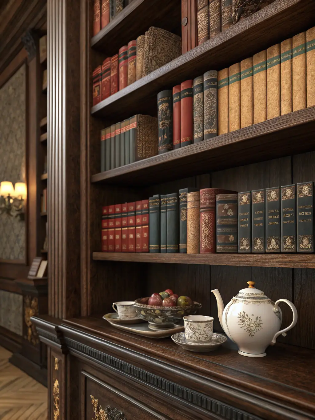 An online seller displaying handmade literary style items and indoor small objects in a physical display corner at 353 Space. The image should be inviting and showcase the products well.